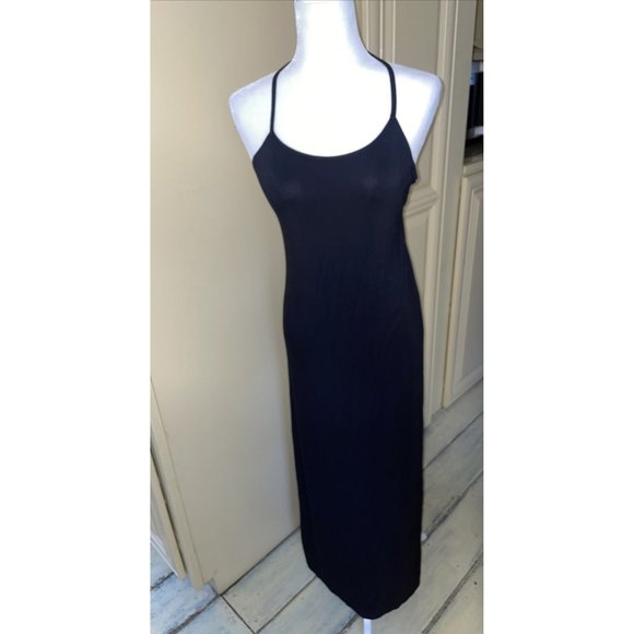 Fabletics Dresses & Skirts - Fabletics Neema Maxi Dress Size Medium Black EUC Spagetti straps Packable Travel